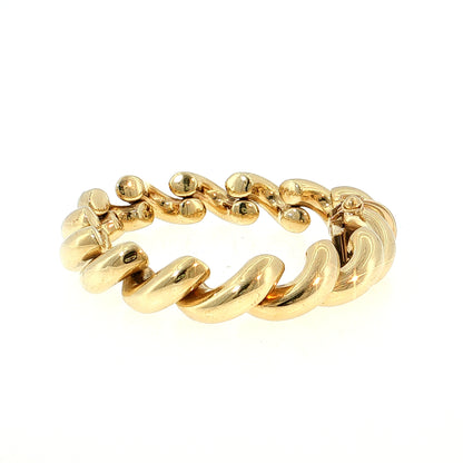 7.5 Inch Rope Twist Link Bracelet 10k Yellow Gold