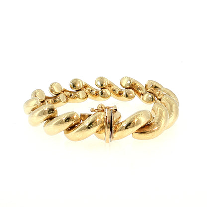 7.5 Inch Rope Twist Link Bracelet 10k Yellow Gold