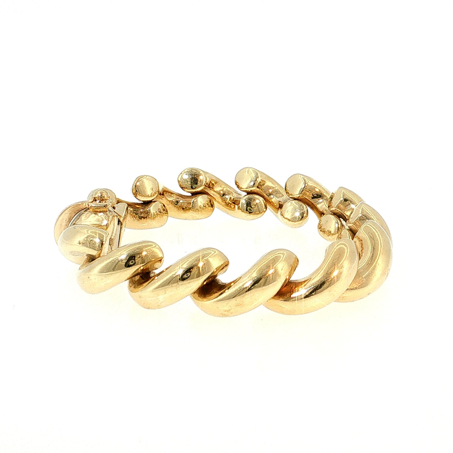 7.5 Inch Rope Twist Link Bracelet 10k Yellow Gold