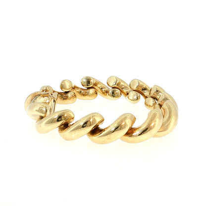 7.5 Inch Rope Twist Link Bracelet 10k Yellow Gold