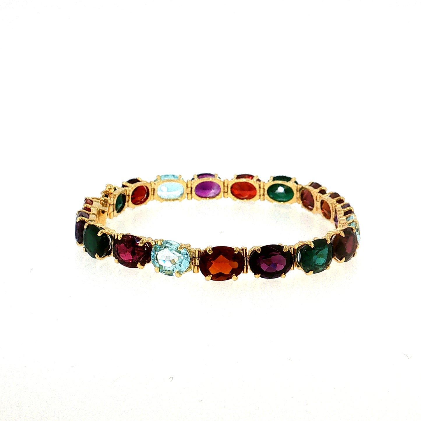37.25 Multi-Gemstone Oval Bracelet 18k Yellow Gold