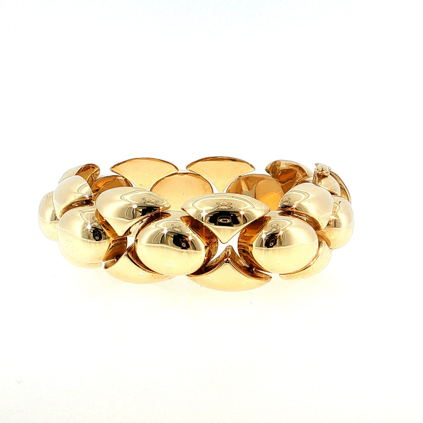 1980's Bubble Link Bracelet 14k Yellow Gold