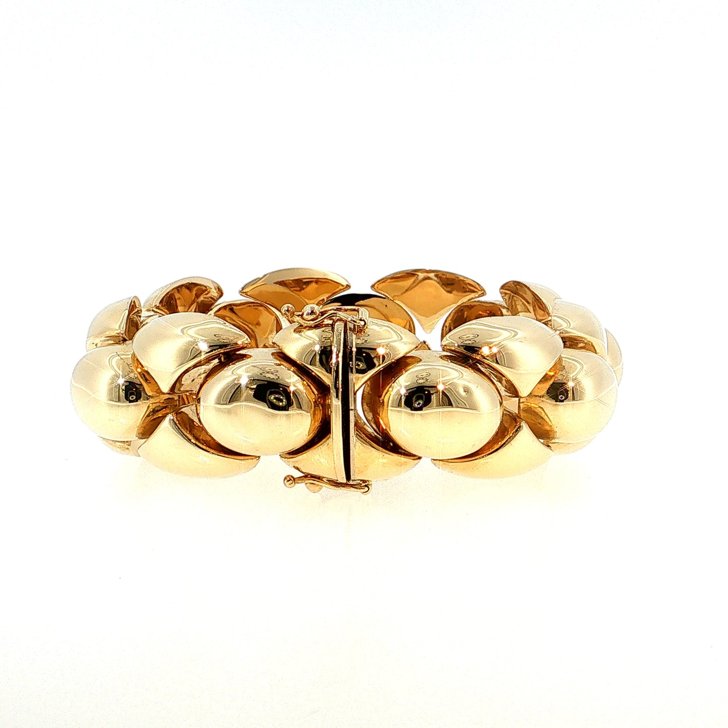 1980's Bubble Link Bracelet 14k Yellow Gold