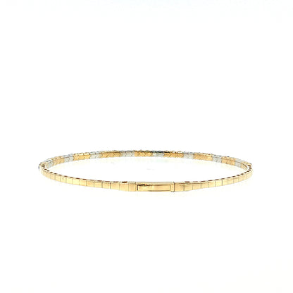 Blue Sapphire & Diamond Bangle Bracelet 14k