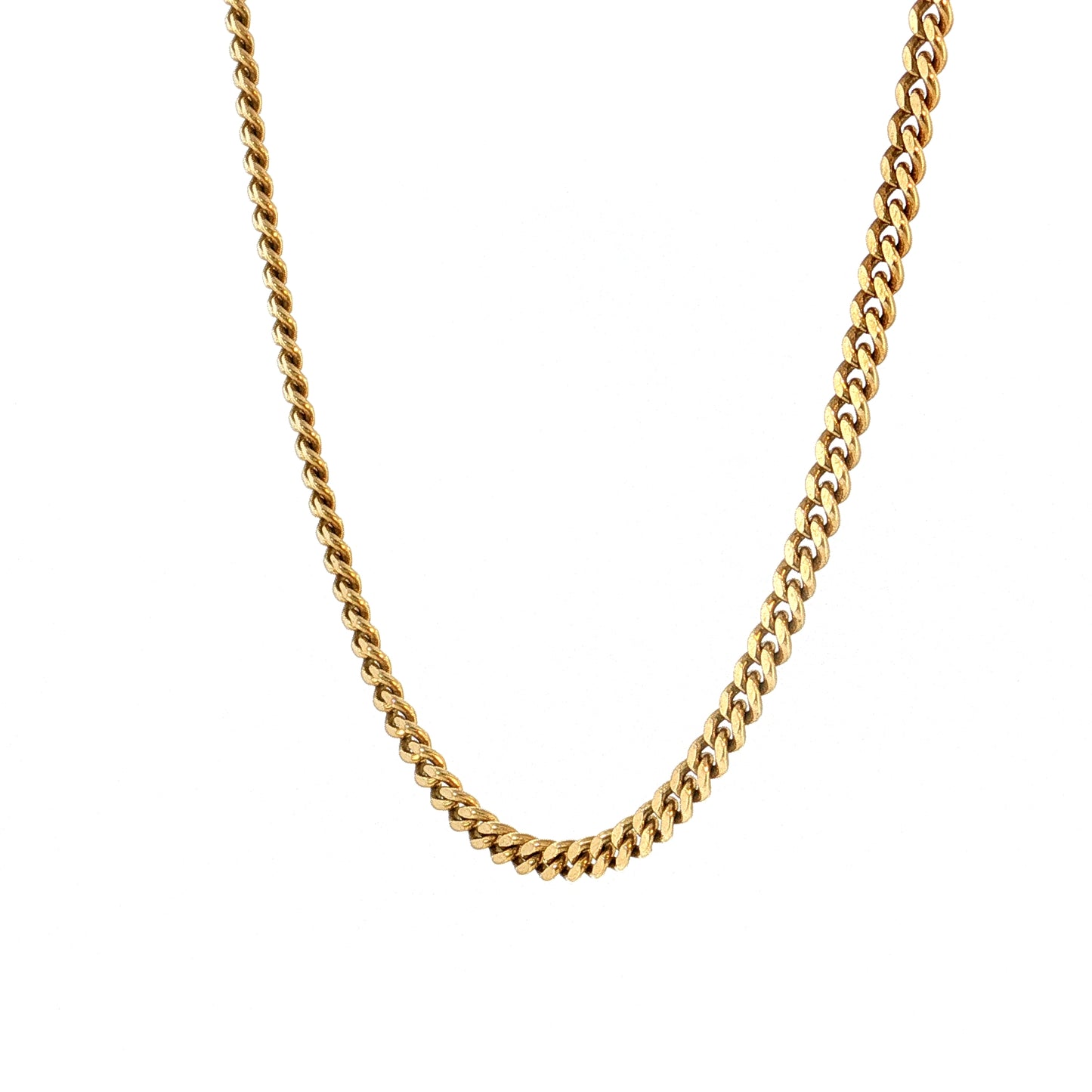 16" Flat Curb Link Chain Necklace 18k Yellow Gold