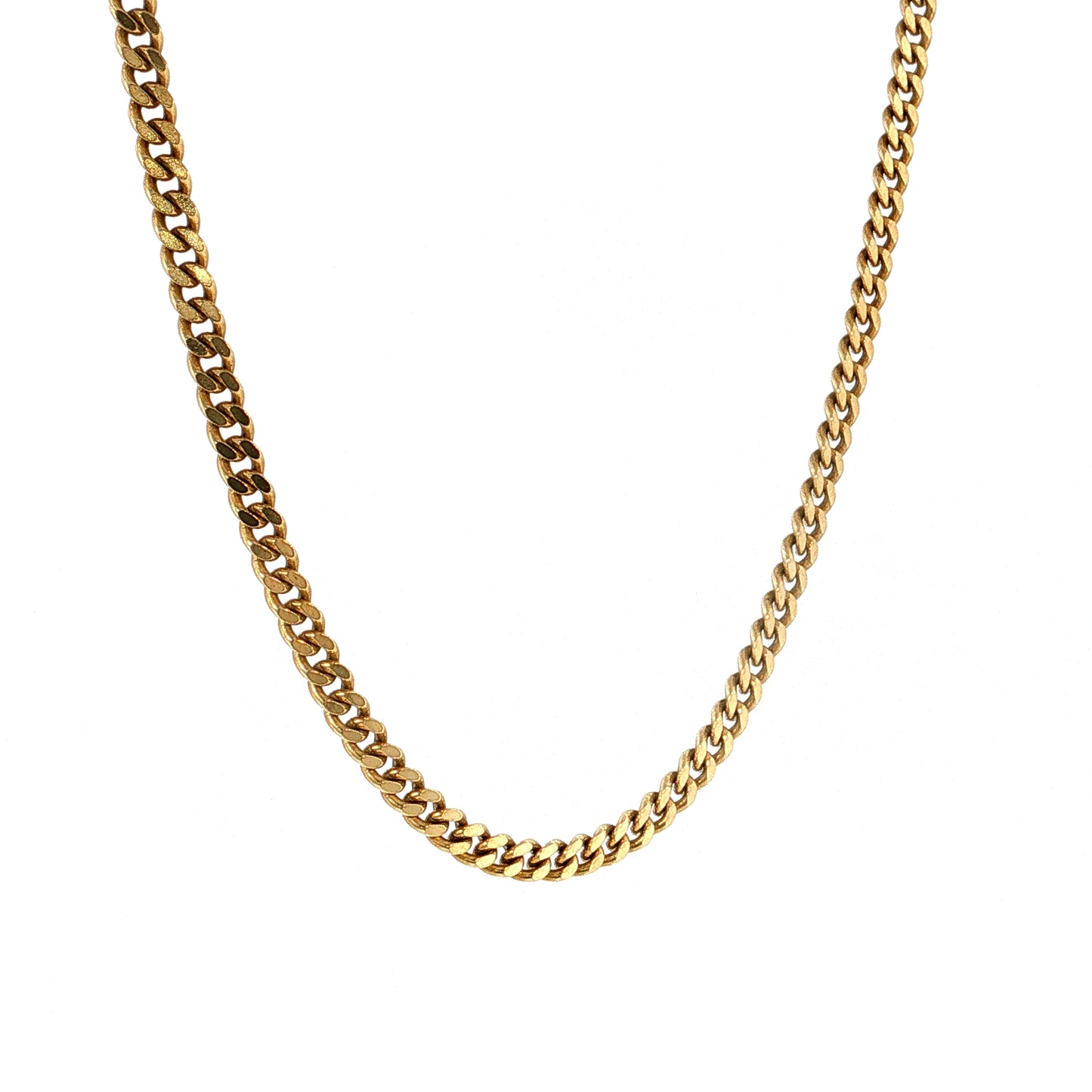 16" Flat Curb Link Chain Necklace 18k Yellow Gold