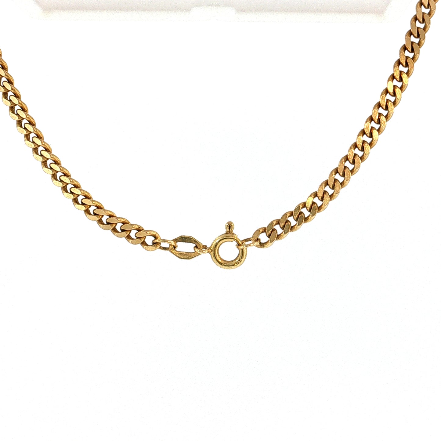 16" Flat Curb Link Chain Necklace 18k Yellow Gold