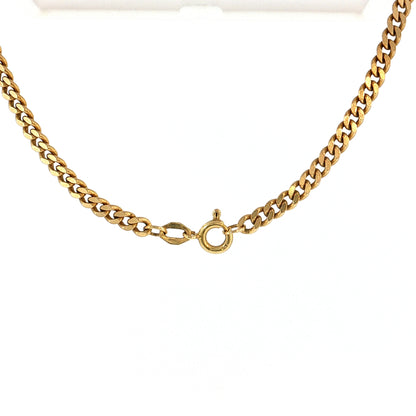 16" Flat Curb Link Chain Necklace 18k Yellow Gold