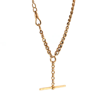 Antique Victorian Toggle Chain Necklace 12k Gold
