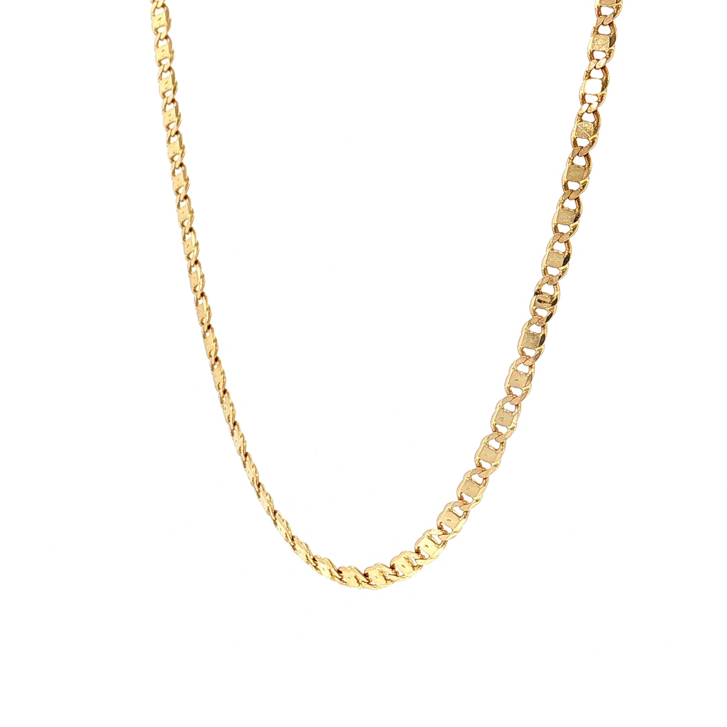 21 Inch Mirror Link Chain Necklace 14k Yellow Gold