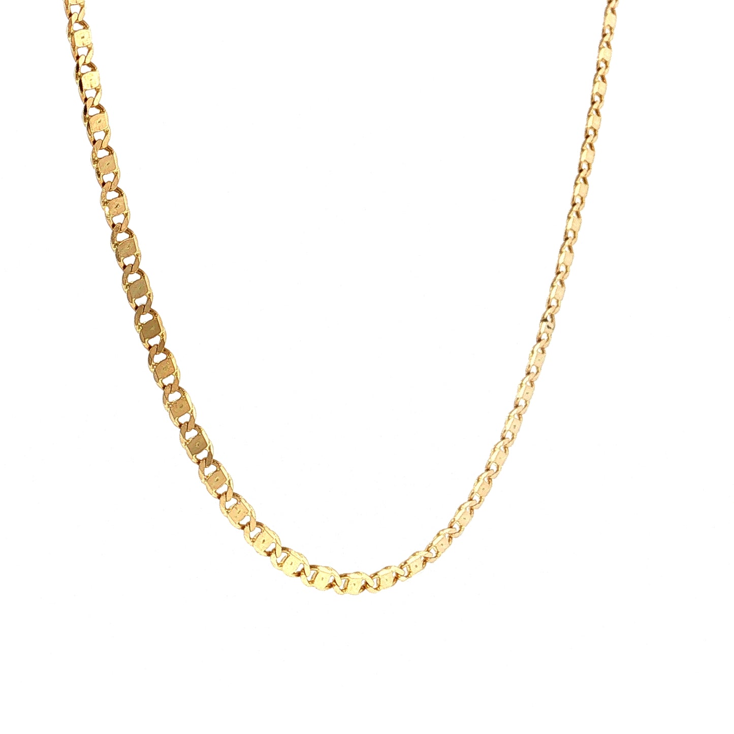 21 Inch Mirror Link Chain Necklace 14k Yellow Gold