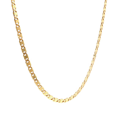 21 Inch Mirror Link Chain Necklace 14k Yellow Gold