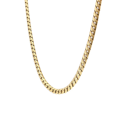 16 Inch Flat Curb Link Chain Necklace 14k Yellow Gold