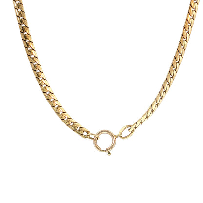16 Inch Flat Curb Link Chain Necklace 14k Yellow Gold