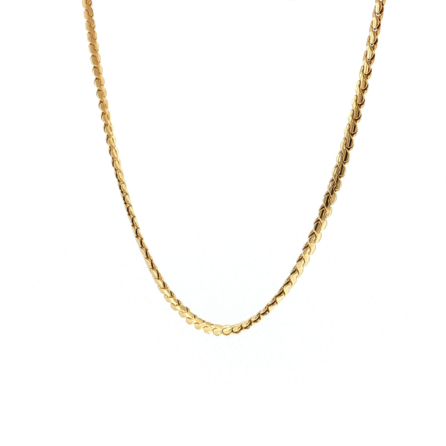 24.5" Woven S Link Chain Necklace 18k Yellow Gold