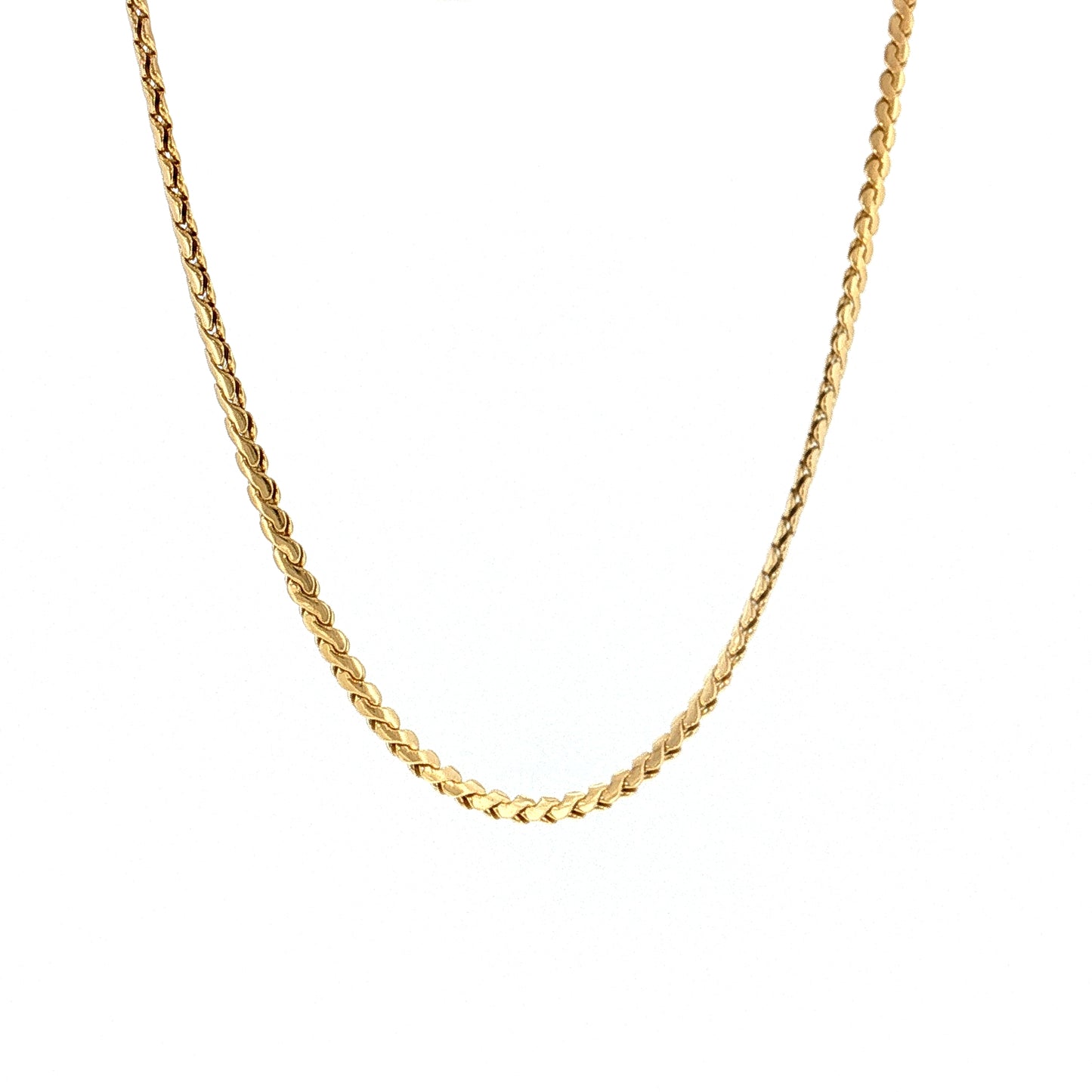 24.5" Woven S Link Chain Necklace 18k Yellow Gold