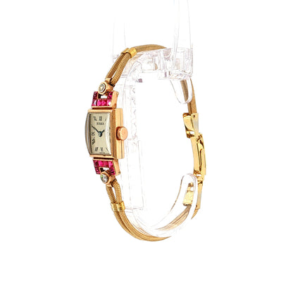 1940s Birks Ruby & Diamond Ladies Watch 14k