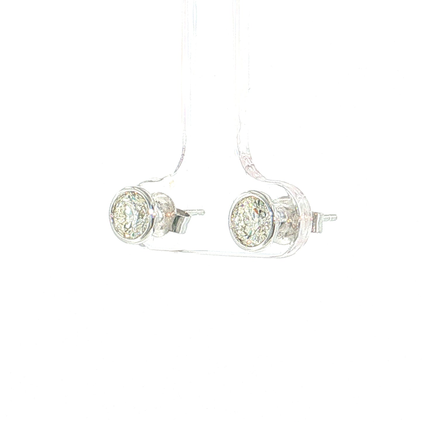 1.41 Round Brilliant Diamond Stud Earrings 14k White Gold