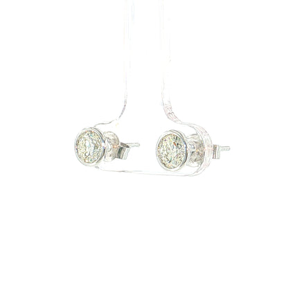 1.41 Round Brilliant Diamond Stud Earrings 14k White Gold