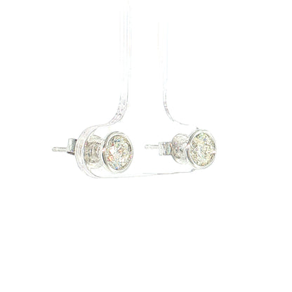 1.41 Round Brilliant Diamond Stud Earrings 14k White Gold