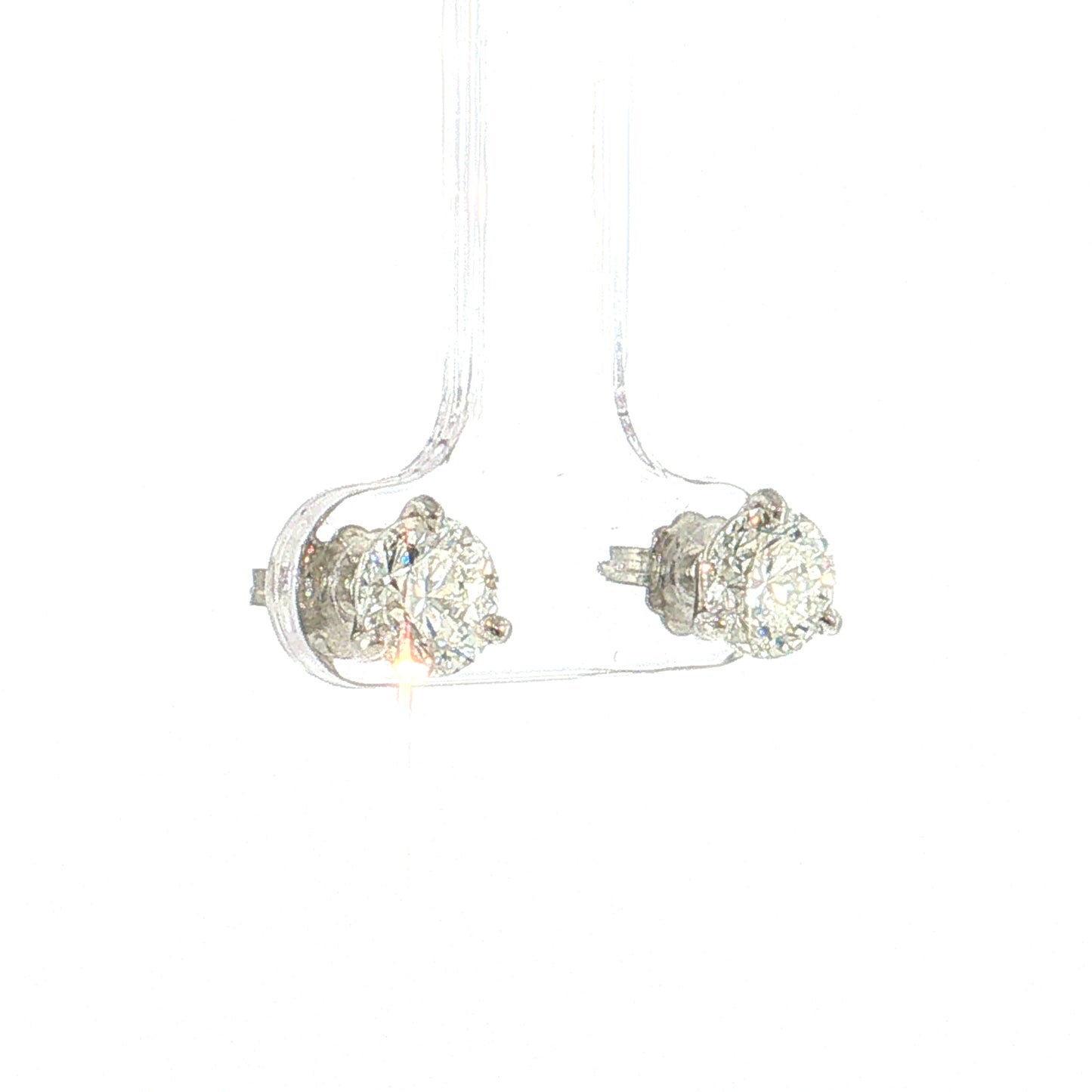 1.80 Round Diamond Stud Earrings Platinum