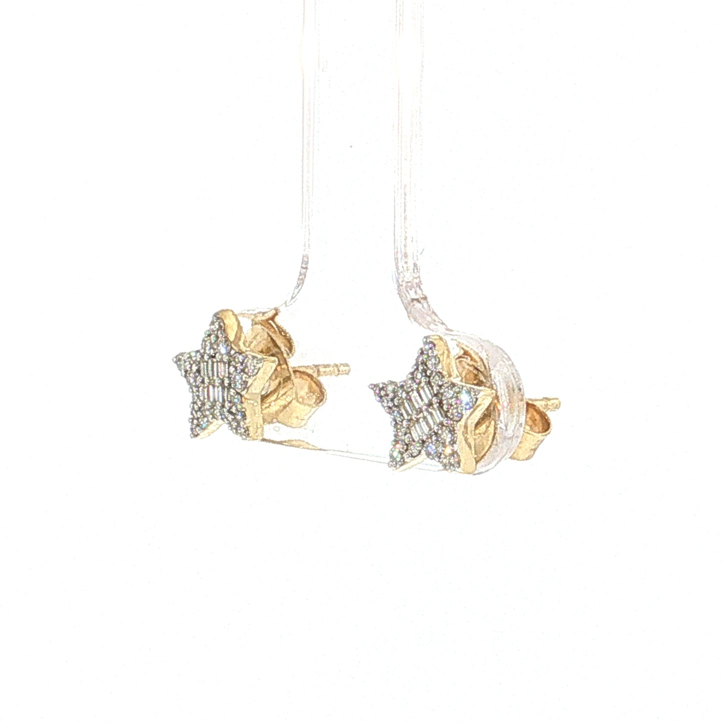 .23 Diamond Star Stud Earrings Two-Tone 14k