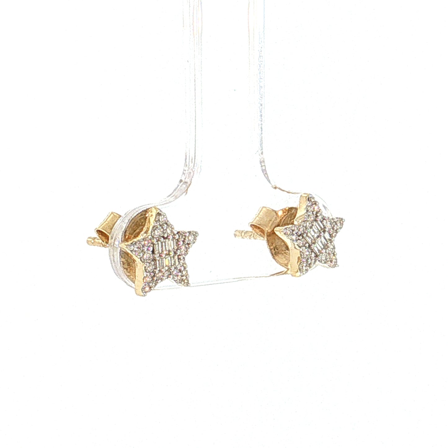 .23 Diamond Star Stud Earrings Two-Tone 14k