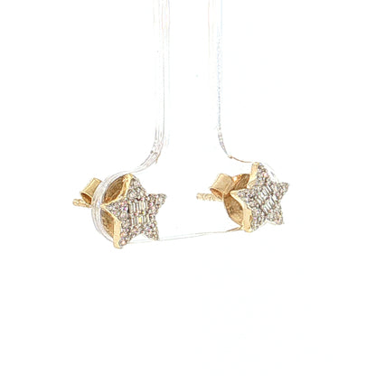 .23 Diamond Star Stud Earrings Two-Tone 14k