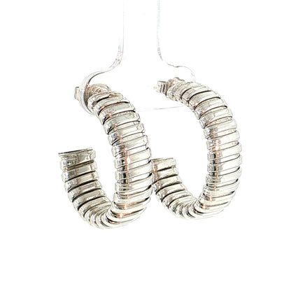 Tubogas Hoop Earrings 14k White Gold