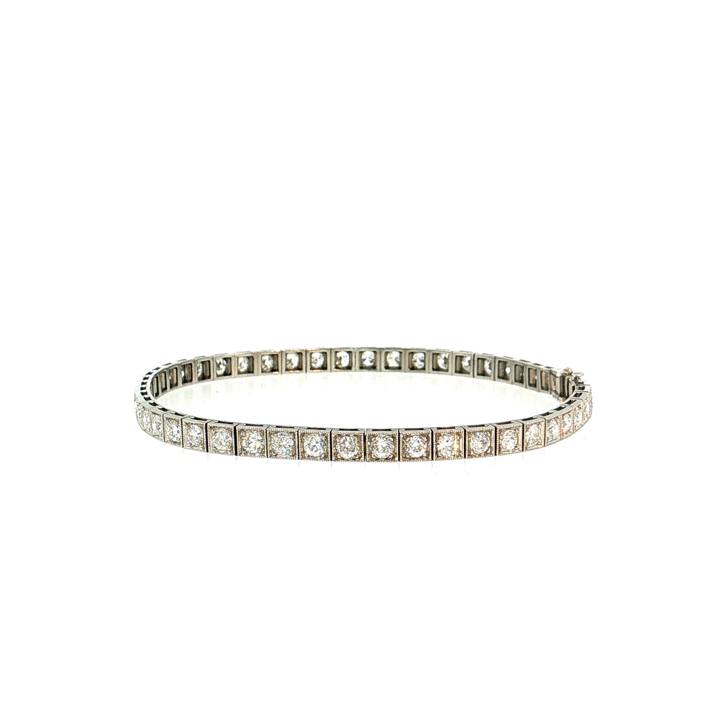 3.25 Antique Art Deco Diamond Line Bracelet Platinum