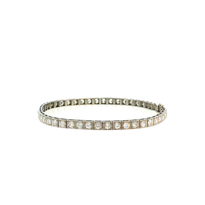 3.25 Antique Art Deco Diamond Line Bracelet Platinum