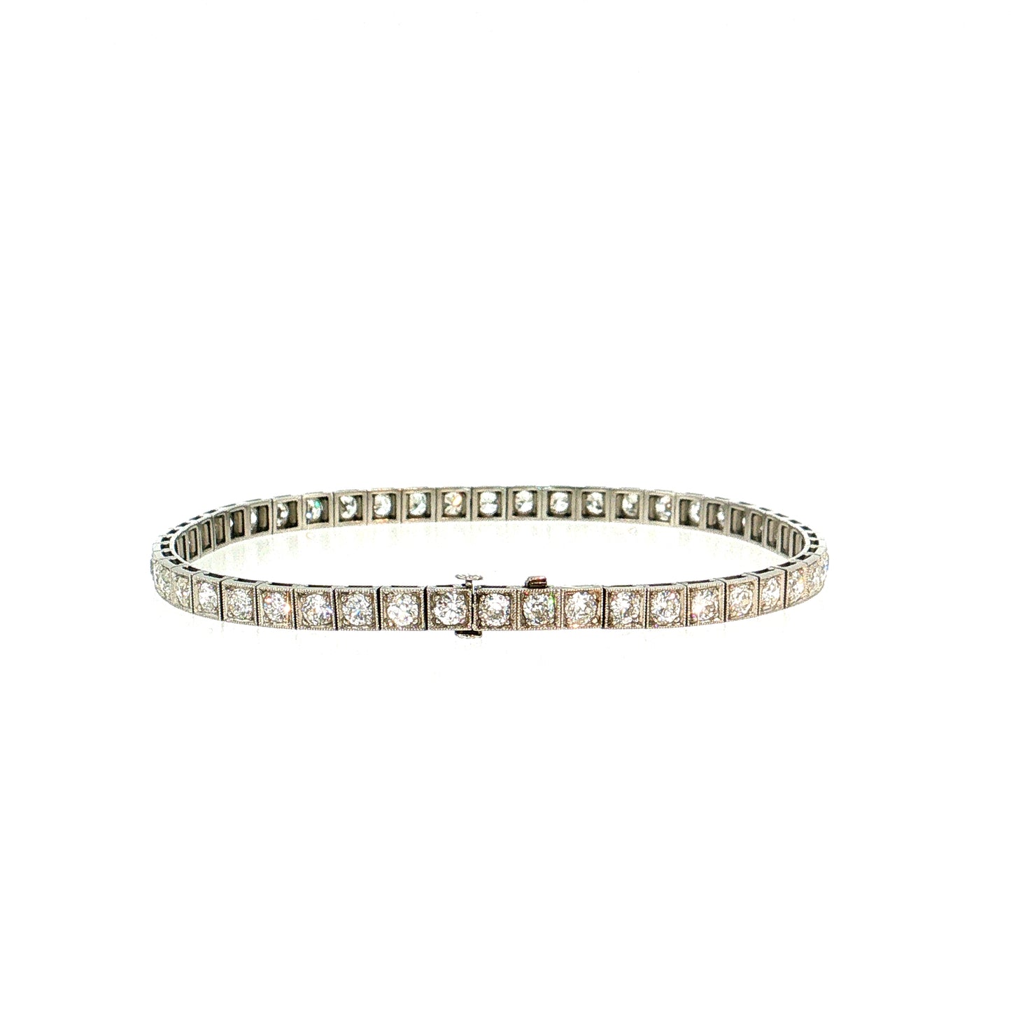 3.25 Antique Art Deco Diamond Line Bracelet Platinum