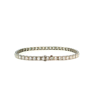 3.25 Antique Art Deco Diamond Line Bracelet Platinum
