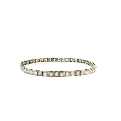 3.25 Antique Art Deco Diamond Line Bracelet Platinum
