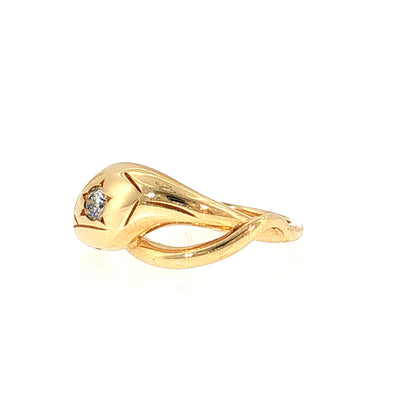 .18 Diamond Snake Cocktail Ring 18k Yellow Gold