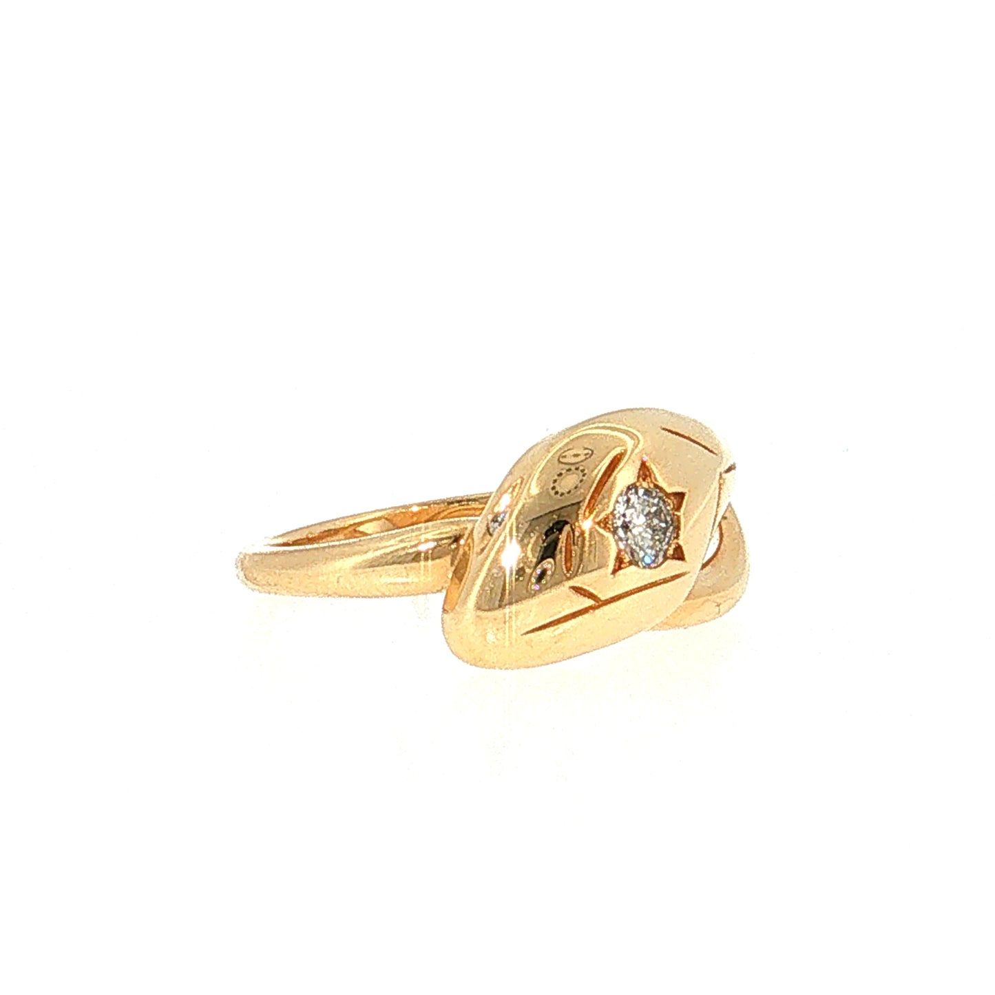 .18 Diamond Snake Cocktail Ring 18k Yellow Gold