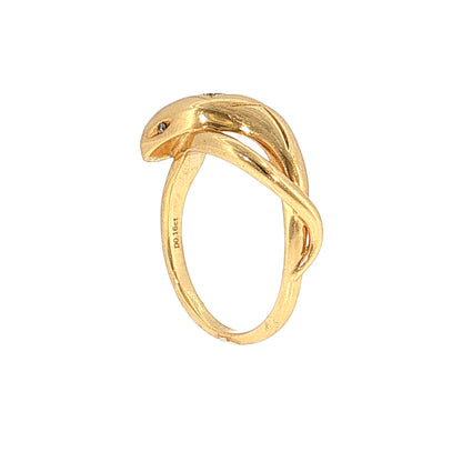 .18 Diamond Snake Cocktail Ring 18k Yellow Gold