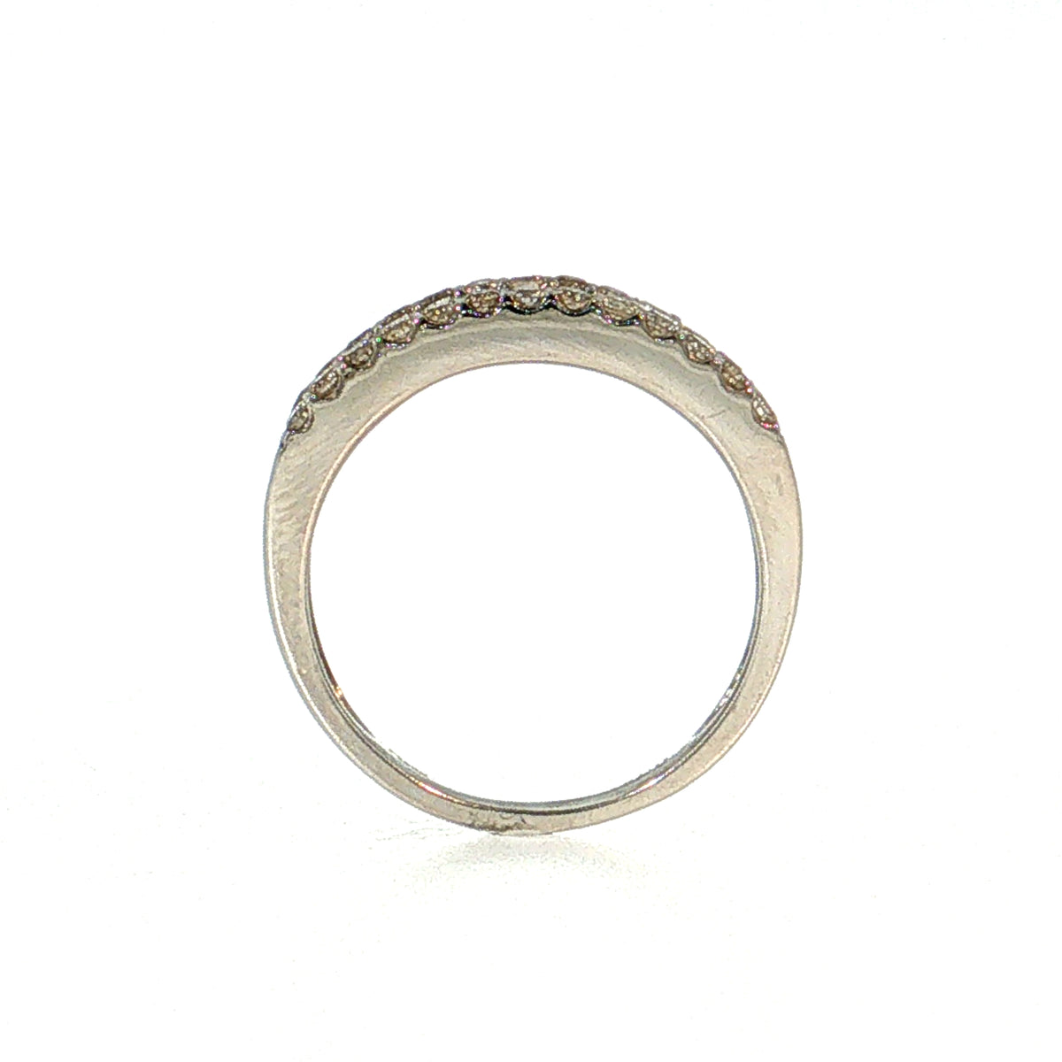 1.00 Baguette & Round Diamond Stacking Ring Platinum