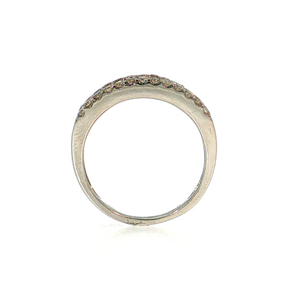 1.00 Baguette & Round Diamond Stacking Ring Platinum
