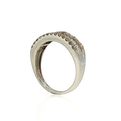 1.00 Baguette & Round Diamond Stacking Ring Platinum