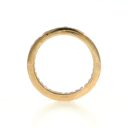 Diamond & Ruby Channel Set Eternity Band 14k Yellow Gold
