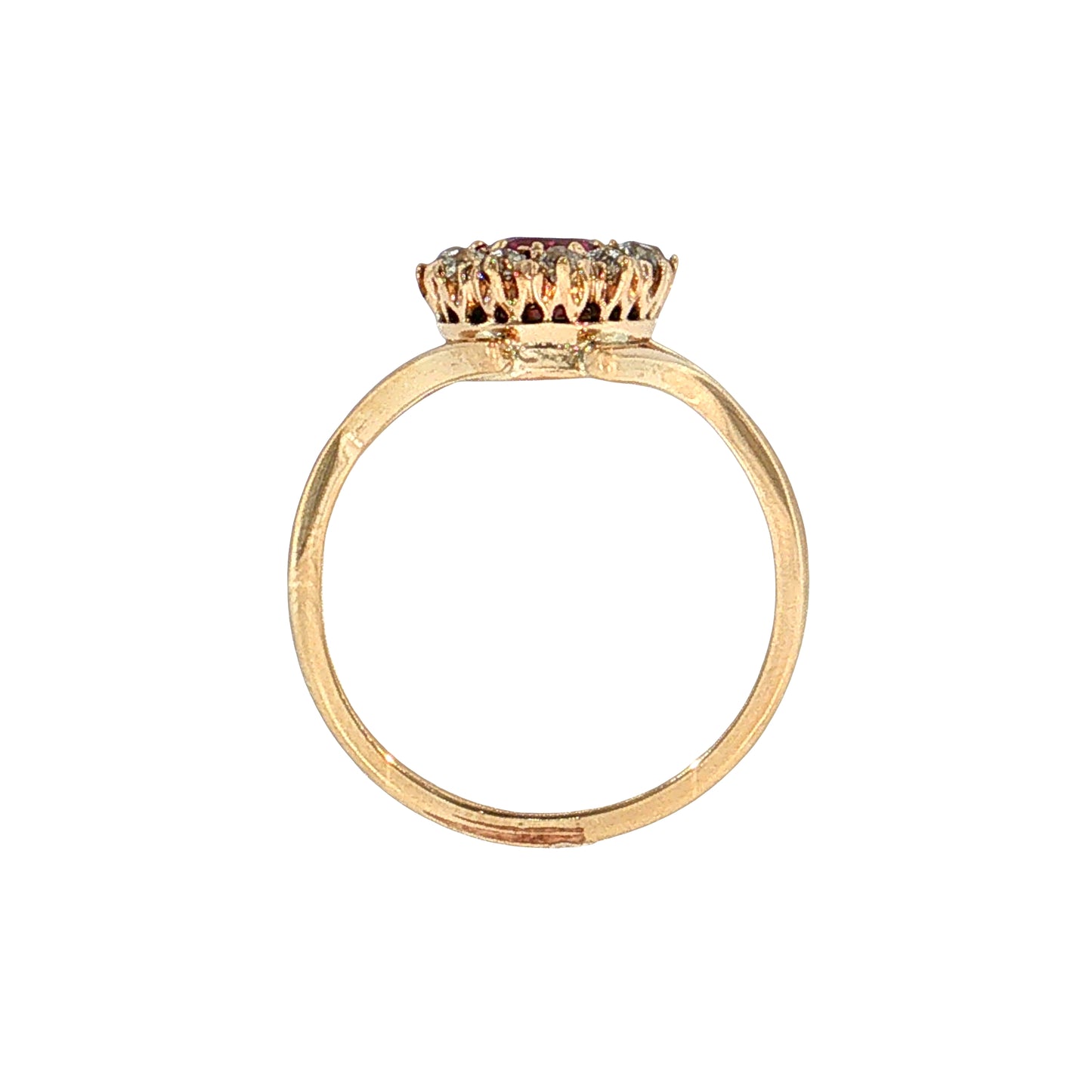1.04 Victorian Burma Ruby & Diamond Engagement Ring 14k