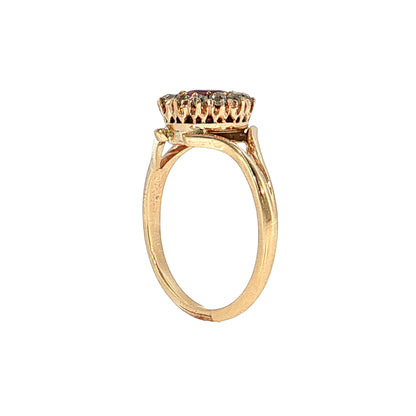 1.04 Victorian Burma Ruby & Diamond Engagement Ring 14k