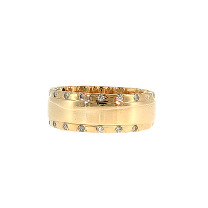 Men's Round Diamond Wedding Band 10k Yellow Gold