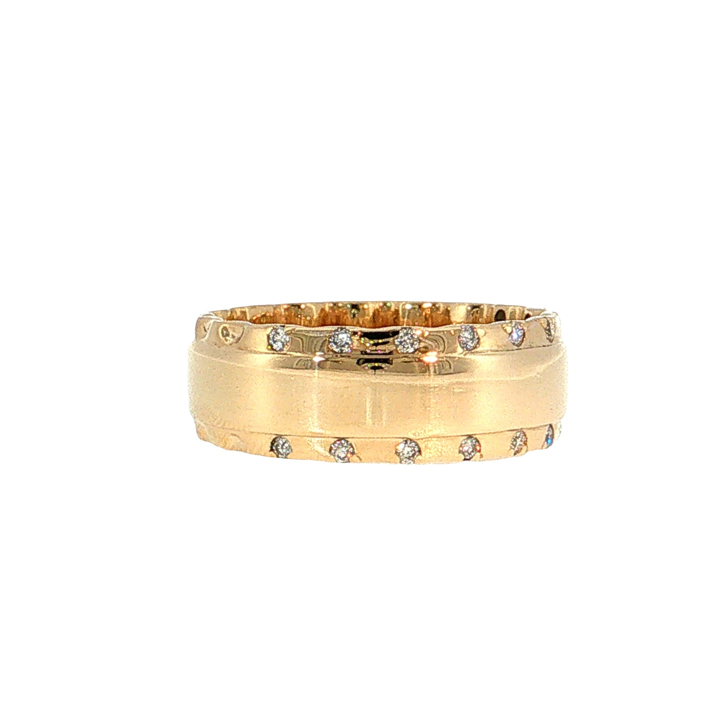 Men's Round Diamond Wedding Band 10k Yellow Gold
