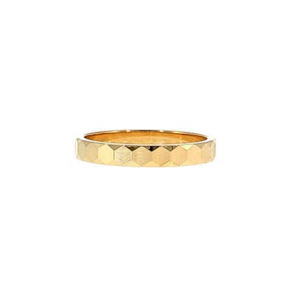 Honeycomb Textured Stacking Ring 14k Yellow Gold