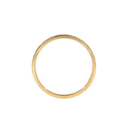 Honeycomb Textured Stacking Ring 14k Yellow Gold