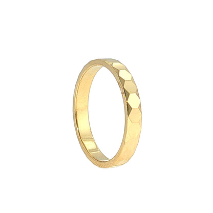 Honeycomb Textured Stacking Ring 14k Yellow Gold