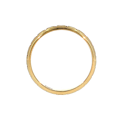 Star Engraved Stacking Wedding Band 14k Yellow Gold
