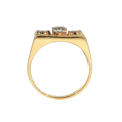 .40 Vintage Mid-Century Diamond Signet Ring 14k